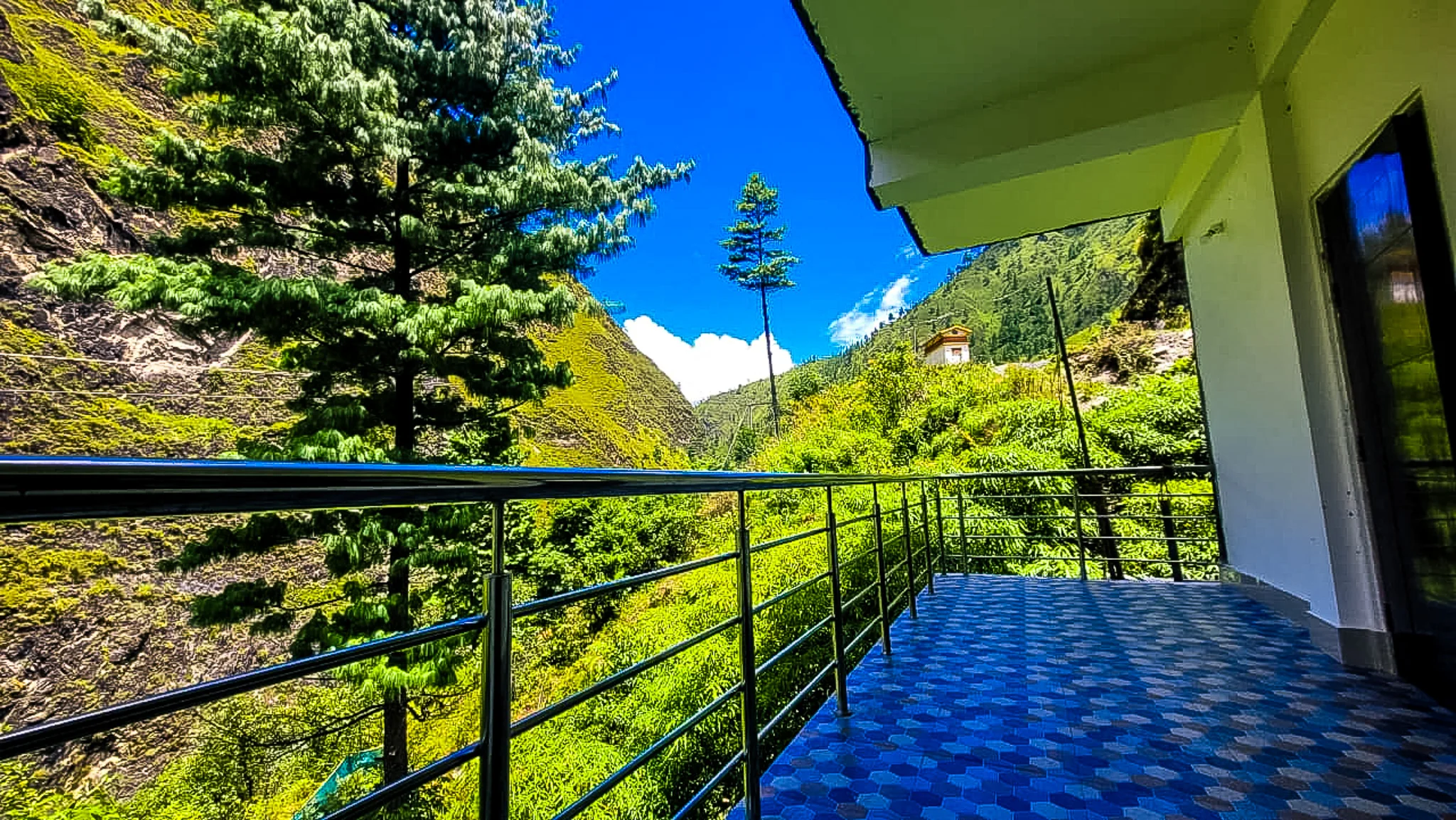 Firong Stay terrace valley view showing beautiful Rupa landscape